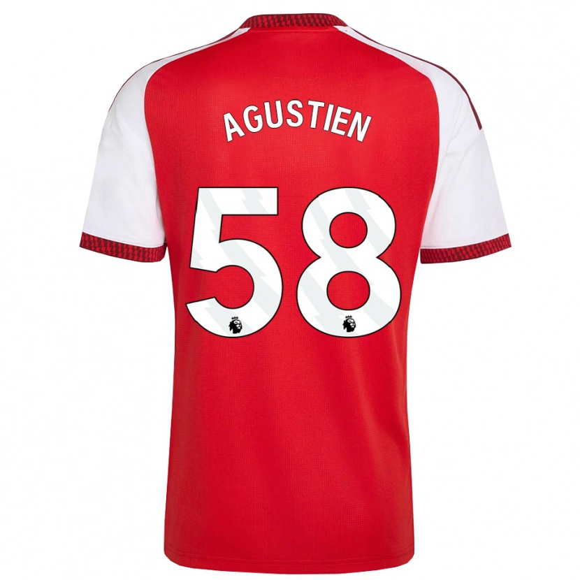 Danxen Mænd Demiane Agustien #58 Rød Hvid Sort Hjemmebane Spillertrøjer 2026/27 Trøje T-Shirt