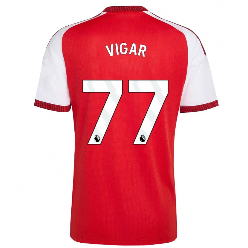 Danxen Mænd Billy Vigar #77 Rød Hvid Sort Hjemmebane Spillertrøjer 2026/27 Trøje T-Shirt