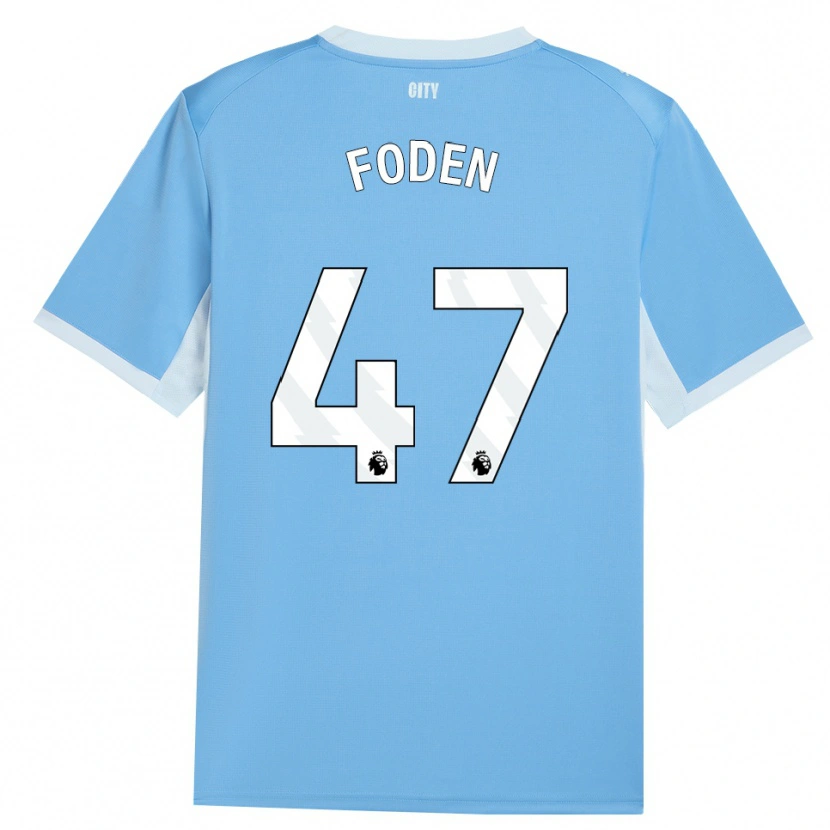 Danxen Mænd Phil Foden #47 Lyshimmelblå Hvid Hjemmebane Spillertrøjer 2026/27 Trøje T-Shirt