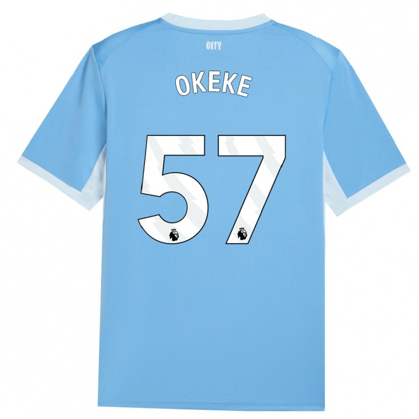 Danxen Mænd Michael Okeke #57 Lyshimmelblå Hvid Hjemmebane Spillertrøjer 2026/27 Trøje T-Shirt