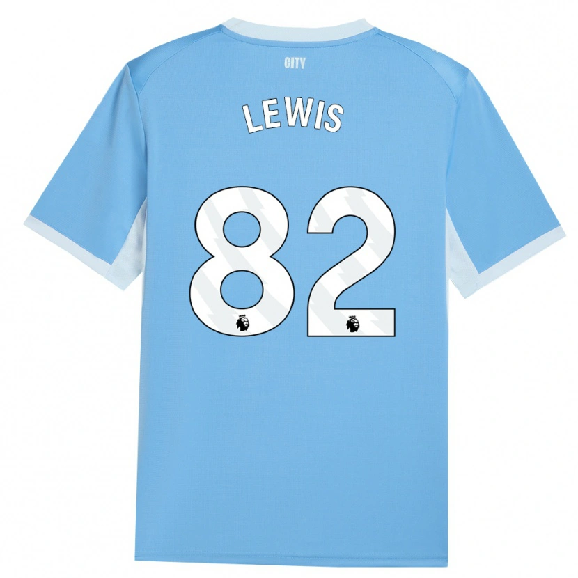 Danxen Mænd Rico Lewis #82 Lyshimmelblå Hvid Hjemmebane Spillertrøjer 2026/27 Trøje T-Shirt