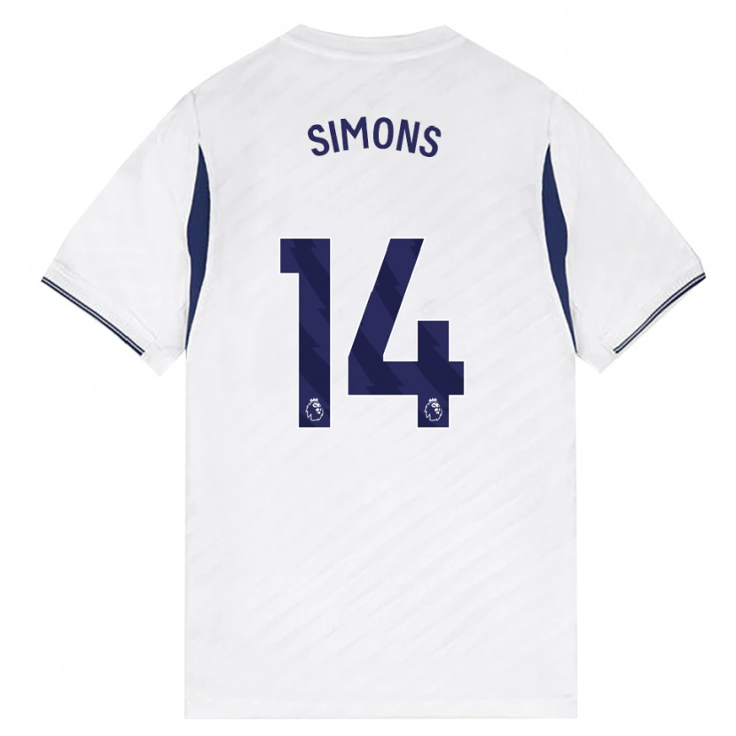 Danxen Mænd Zach Simons #14 Hvid Rød Lilla Hjemmebane Spillertrøjer 2026/27 Trøje T-Shirt