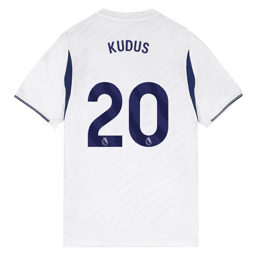 Danxen Mænd Mohammed Kudus #20 Hvid Rød Lilla Hjemmebane Spillertrøjer 2026/27 Trøje T-Shirt