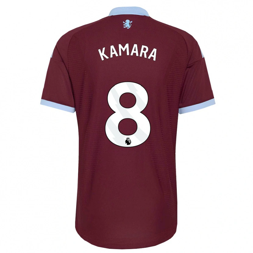 Danxen Mænd Boubacar Kamara #8 Kornblomstblå Vinrød Hjemmebane Spillertrøjer 2026/27 Trøje T-Shirt