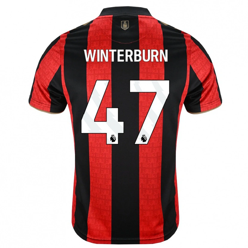 Danxen Mænd Ben Winterburn #47 Gyldengul Rød Sort Hjemmebane Spillertrøjer 2026/27 Trøje T-Shirt