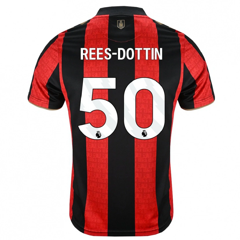 Danxen Mænd Remy Rees-Dottin #50 Gyldengul Rød Sort Hjemmebane Spillertrøjer 2026/27 Trøje T-Shirt
