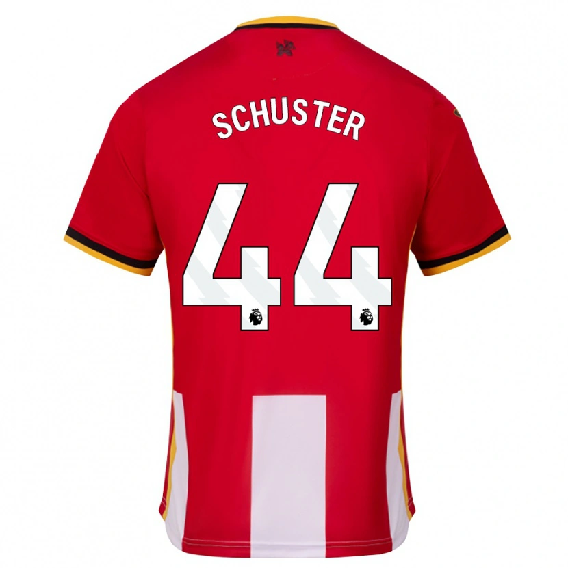Danxen Mænd Jannik Schuster #44 Gul Sort Rød Hjemmebane Spillertrøjer 2026/27 Trøje T-Shirt