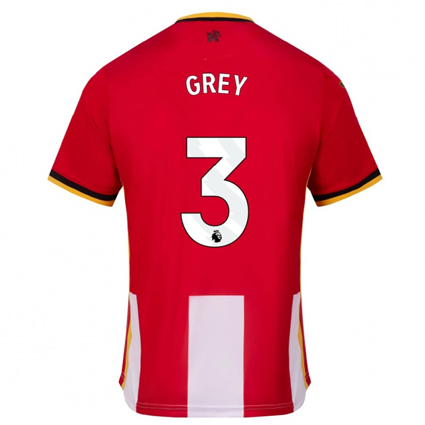 Danxen Mænd Andre Grey #3 Gul Sort Rød Hjemmebane Spillertrøjer 2026/27 Trøje T-Shirt