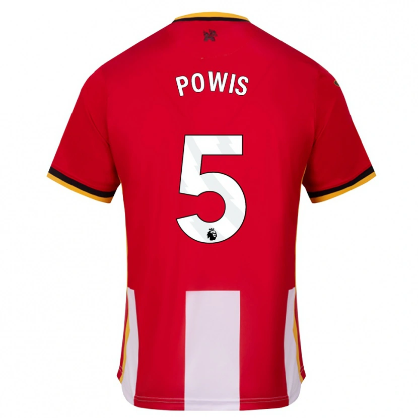 Danxen Mænd Isaiah Powis #5 Gul Sort Rød Hjemmebane Spillertrøjer 2026/27 Trøje T-Shirt