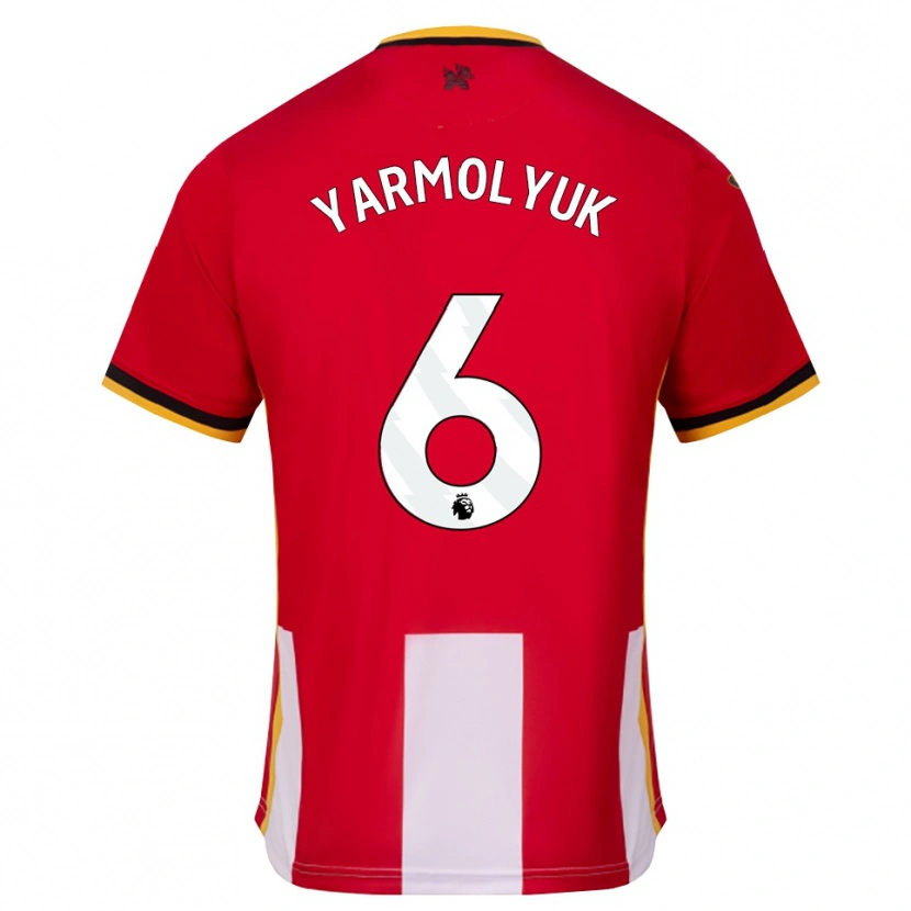 Danxen Mænd Yegor Yarmolyuk #6 Gul Sort Rød Hjemmebane Spillertrøjer 2026/27 Trøje T-Shirt