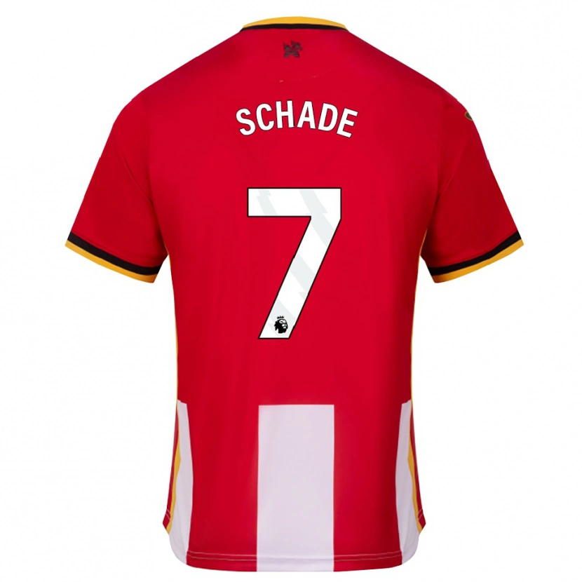 Danxen Mænd Kevin Schade #7 Gul Sort Rød Hjemmebane Spillertrøjer 2026/27 Trøje T-Shirt