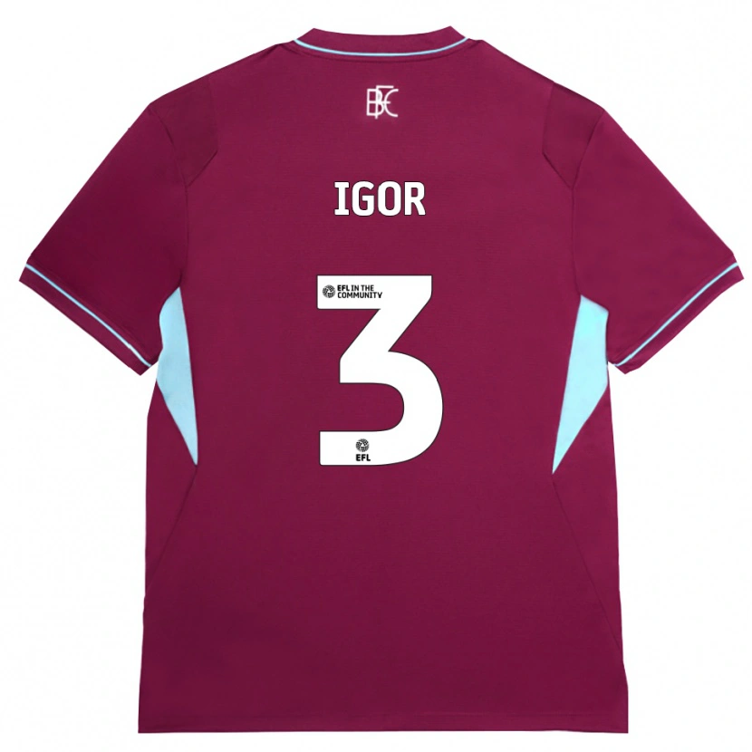 Danxen Mænd Igor Julio #3 Vinrød Grøn Hjemmebane Spillertrøjer 2026/27 Trøje T-Shirt
