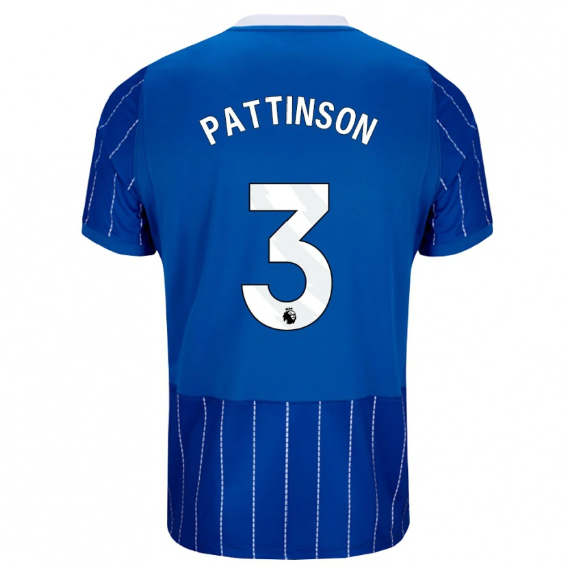 Danxen Mænd Poppy Pattinson #3 Mellemblå Hvid Hjemmebane Spillertrøjer 2026/27 Trøje T-Shirt