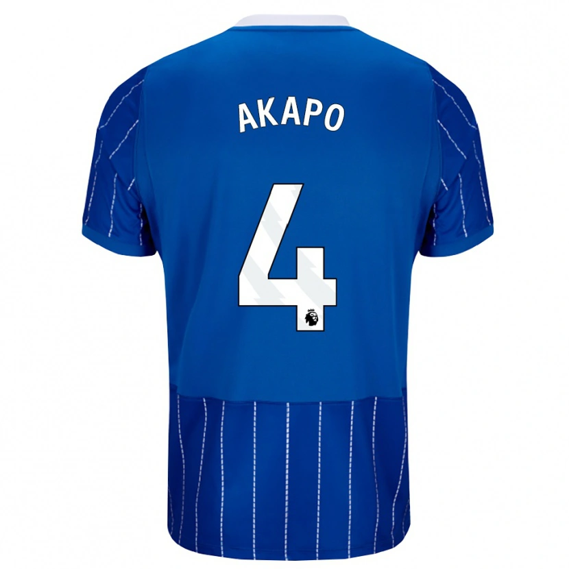 Danxen Mænd Tobi Akapo #4 Mellemblå Hvid Hjemmebane Spillertrøjer 2026/27 Trøje T-Shirt