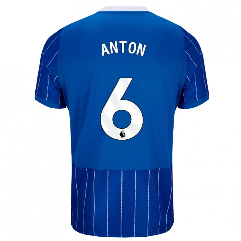 Danxen Mænd Anton Palmer #6 Mellemblå Hvid Hjemmebane Spillertrøjer 2026/27 Trøje T-Shirt