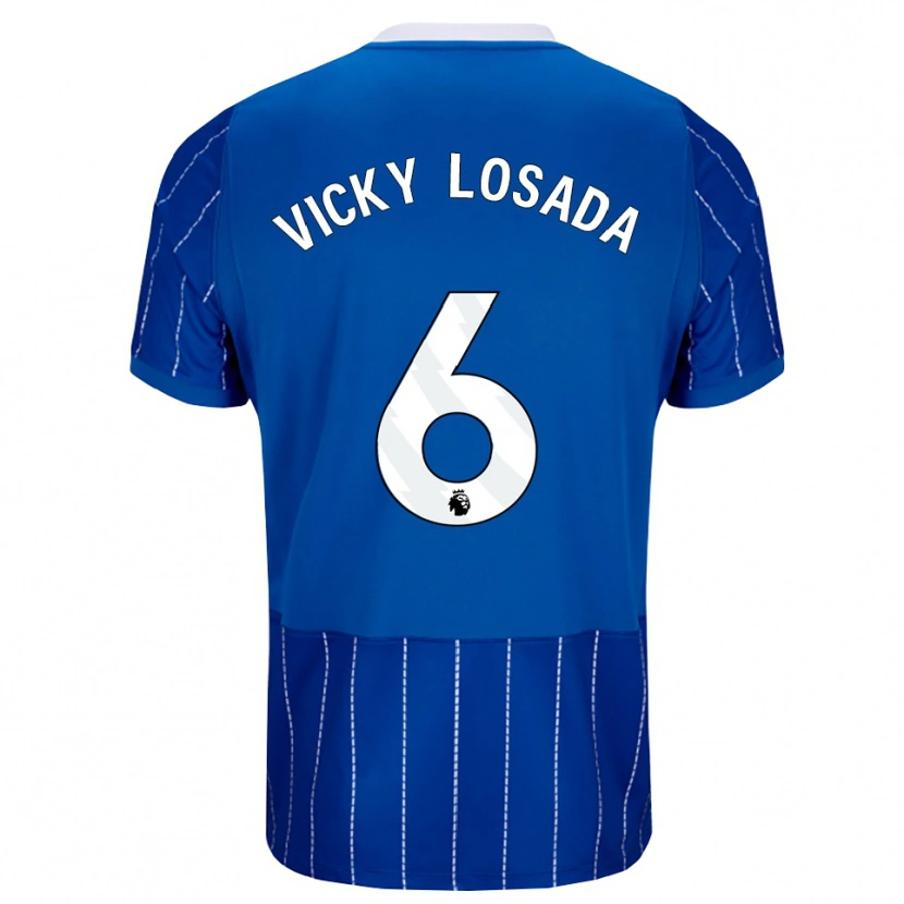 Danxen Mænd María Victoria Losada Gómez #6 Mellemblå Hvid Hjemmebane Spillertrøjer 2026/27 Trøje T-Shirt