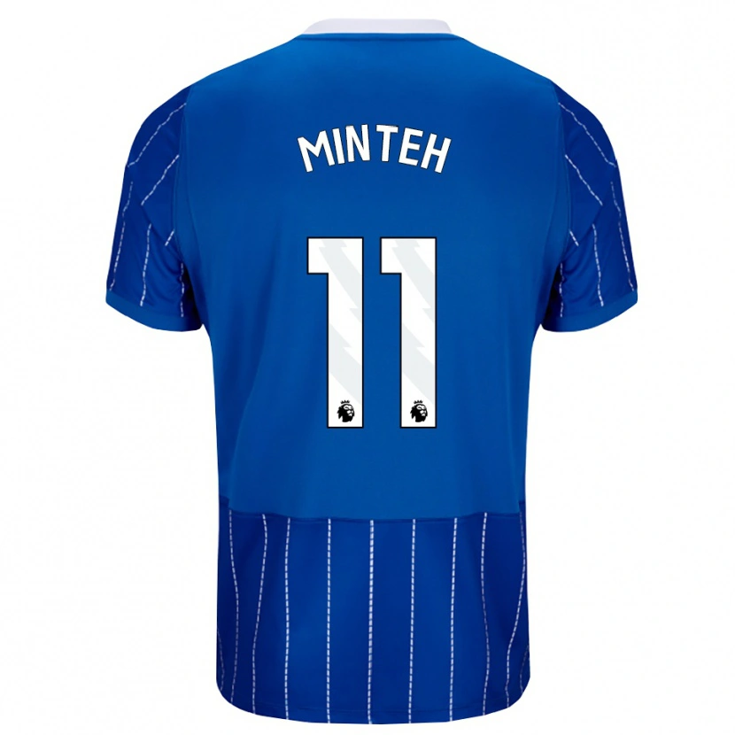 Danxen Mænd Yankuba Minteh #11 Mellemblå Hvid Hjemmebane Spillertrøjer 2026/27 Trøje T-Shirt