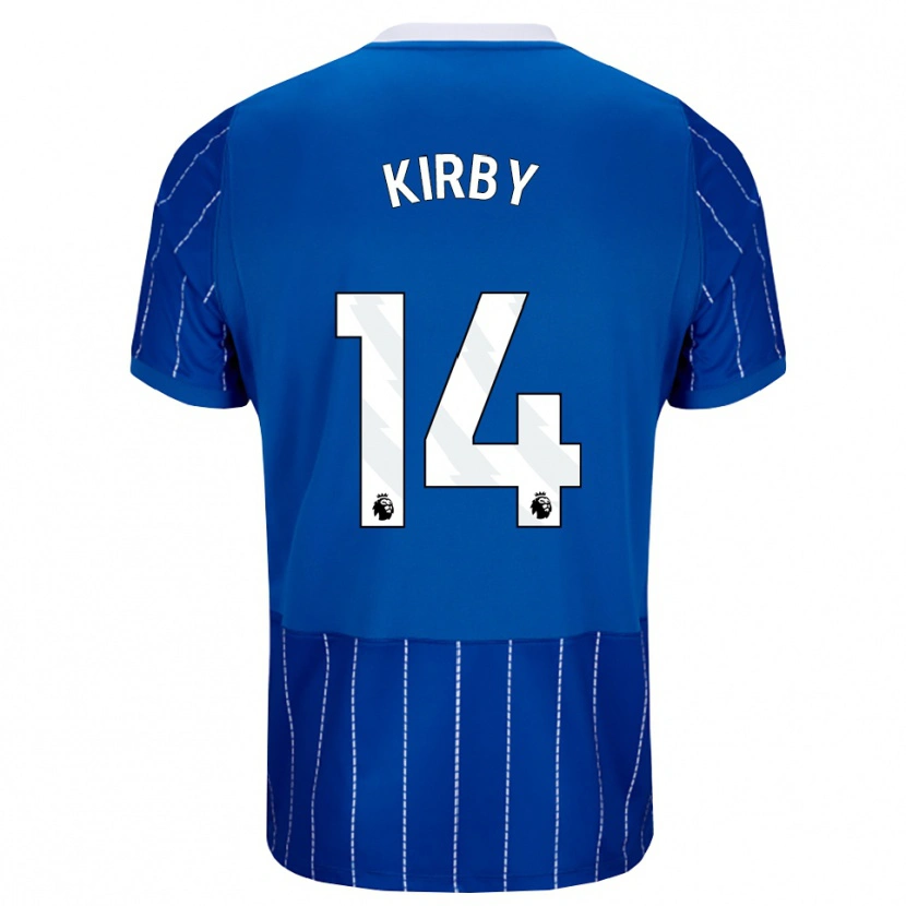 Danxen Mænd Fran Kirby #14 Mellemblå Hvid Hjemmebane Spillertrøjer 2026/27 Trøje T-Shirt