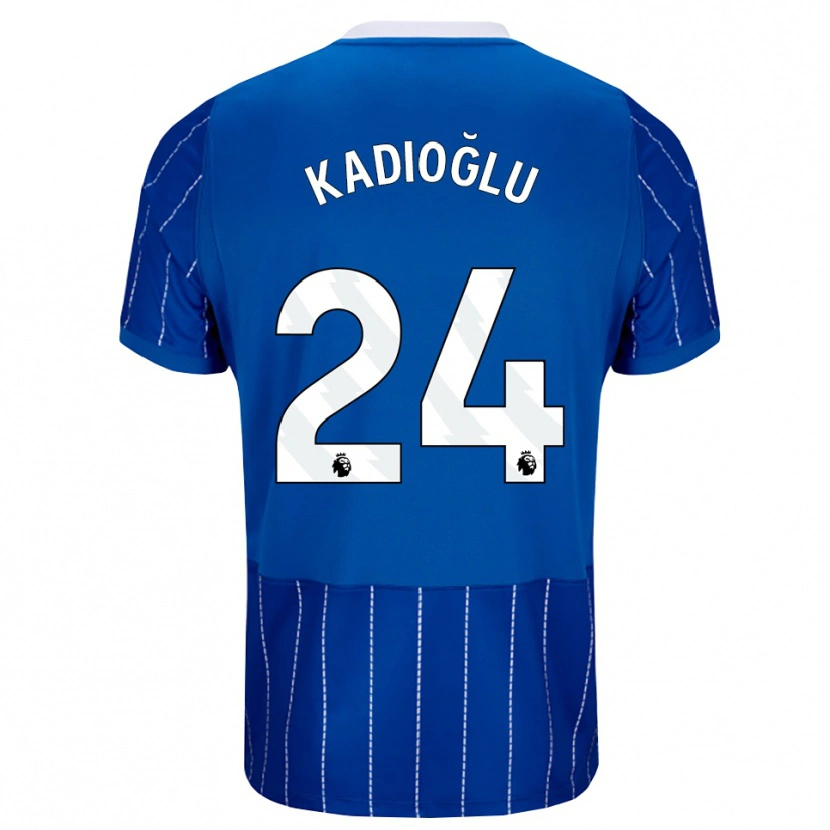 Danxen Mænd Ferdi Kadıoğlu #24 Mellemblå Hvid Hjemmebane Spillertrøjer 2026/27 Trøje T-Shirt