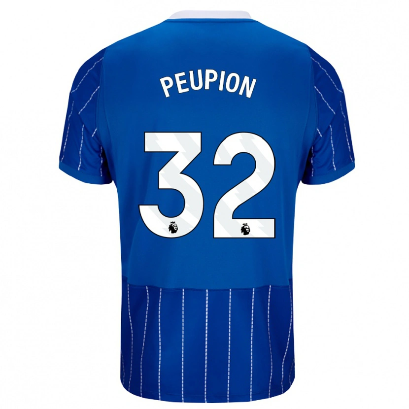 Danxen Mænd Cameron Peupion #32 Mellemblå Hvid Hjemmebane Spillertrøjer 2026/27 Trøje T-Shirt