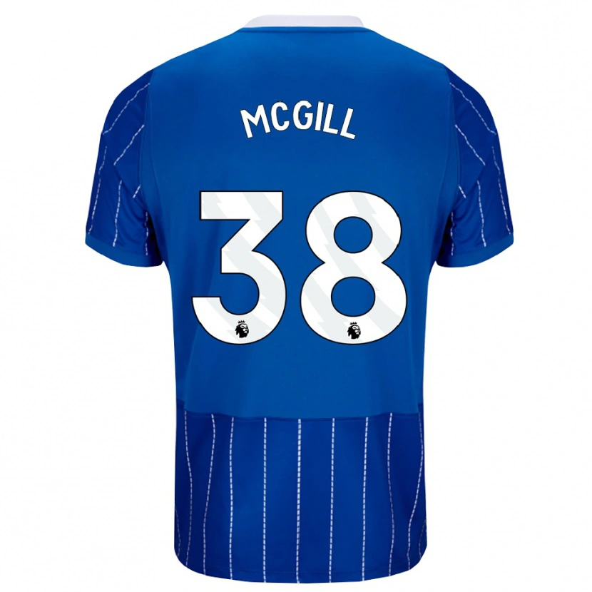 Danxen Mænd Tom Mcgill #38 Mellemblå Hvid Hjemmebane Spillertrøjer 2026/27 Trøje T-Shirt