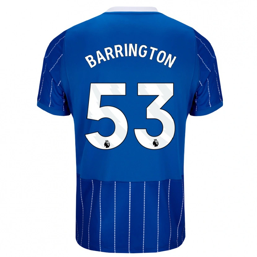 Danxen Mænd Luca Barrington #53 Mellemblå Hvid Hjemmebane Spillertrøjer 2026/27 Trøje T-Shirt