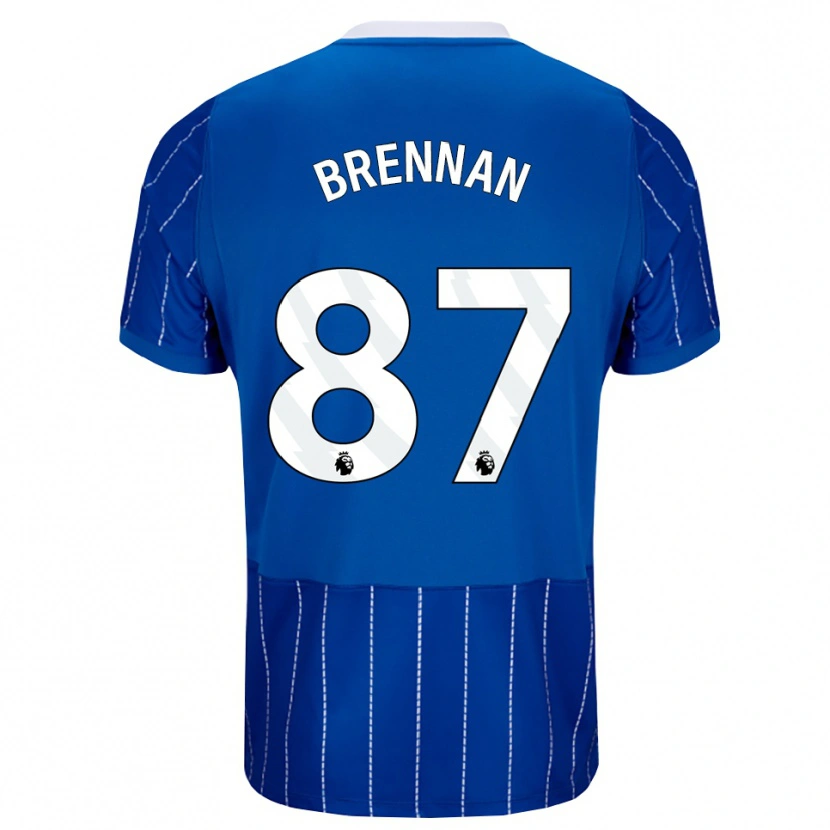 Danxen Mænd Zach Brennan #87 Mellemblå Hvid Hjemmebane Spillertrøjer 2026/27 Trøje T-Shirt