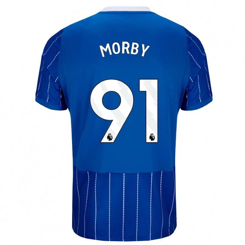 Danxen Mænd Jackson Morby #91 Mellemblå Hvid Hjemmebane Spillertrøjer 2026/27 Trøje T-Shirt