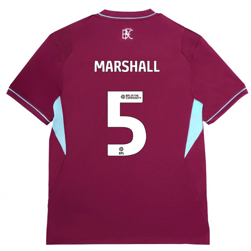 Danxen Mænd Georgia Marshall #5 Vinrød Grøn Hjemmebane Spillertrøjer 2026/27 Trøje T-Shirt