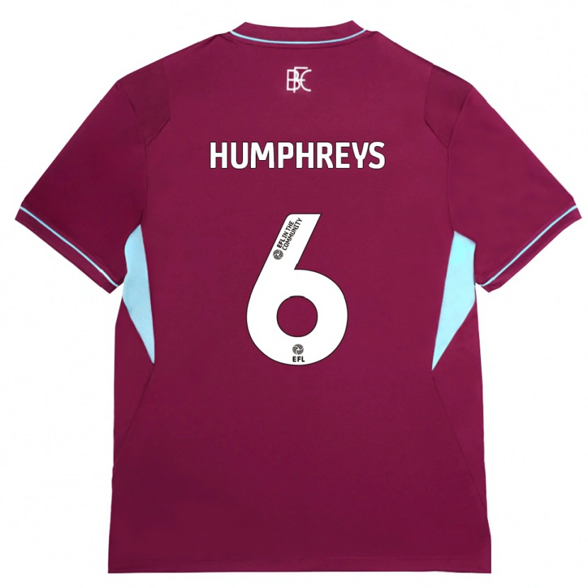 Danxen Mænd Bashir Humphreys #6 Vinrød Grøn Hjemmebane Spillertrøjer 2026/27 Trøje T-Shirt