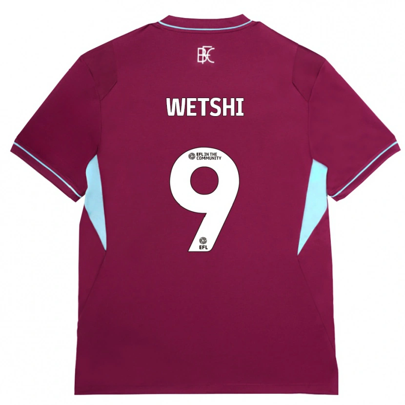 Danxen Mænd Benji Wetshi #9 Vinrød Grøn Hjemmebane Spillertrøjer 2026/27 Trøje T-Shirt