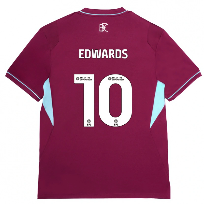 Danxen Mænd Marcus Edwards #10 Vinrød Grøn Hjemmebane Spillertrøjer 2026/27 Trøje T-Shirt