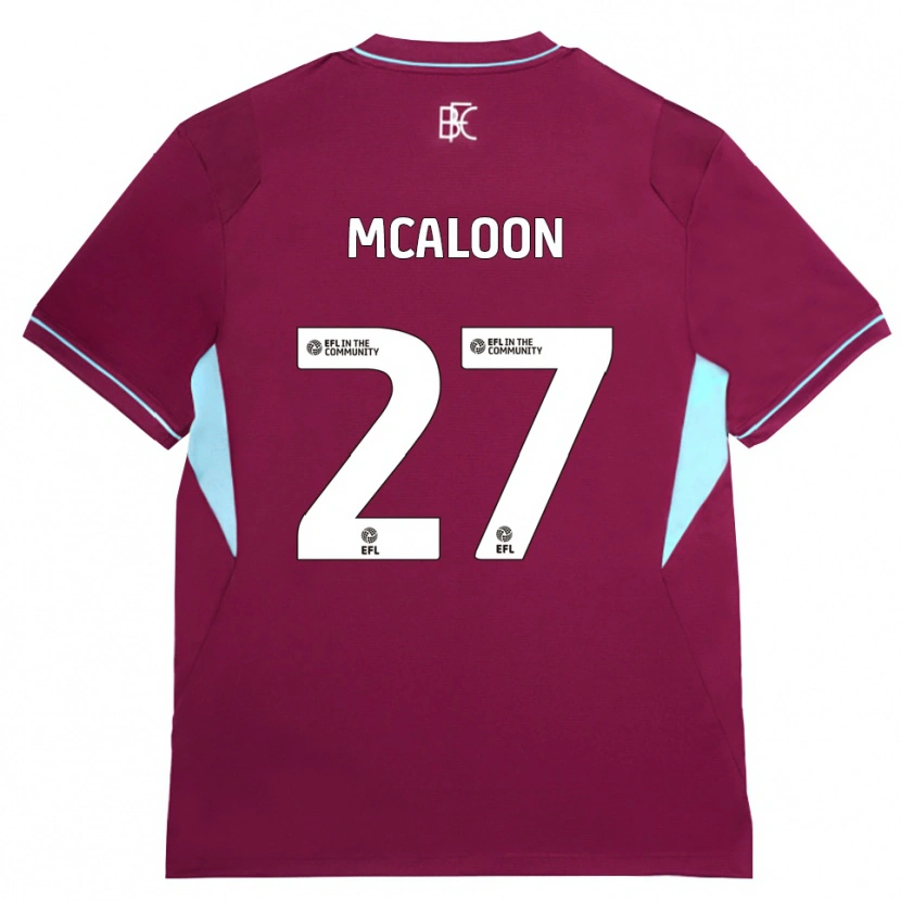 Danxen Mænd Naoisha Mcaloon #27 Vinrød Grøn Hjemmebane Spillertrøjer 2026/27 Trøje T-Shirt