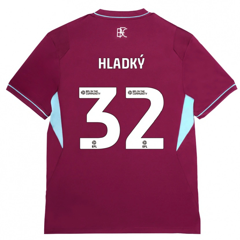 Danxen Mænd Vaclav Hladky #32 Vinrød Grøn Hjemmebane Spillertrøjer 2026/27 Trøje T-Shirt