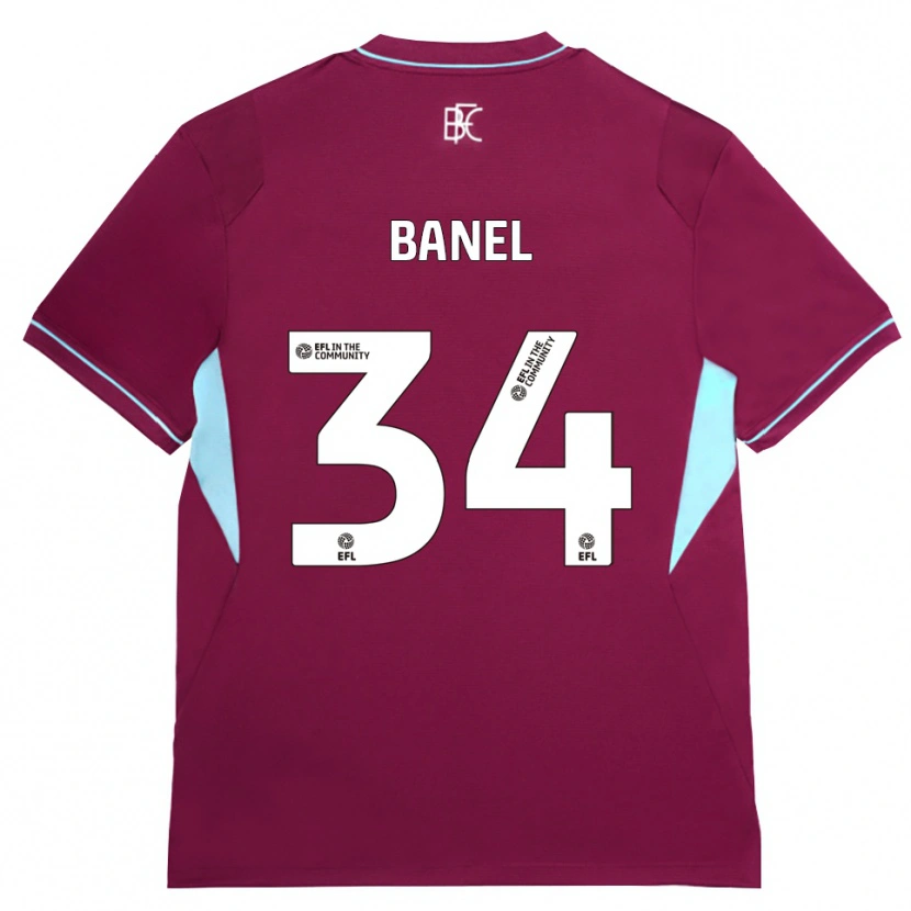 Danxen Mænd Jaydon Banel #34 Vinrød Grøn Hjemmebane Spillertrøjer 2026/27 Trøje T-Shirt