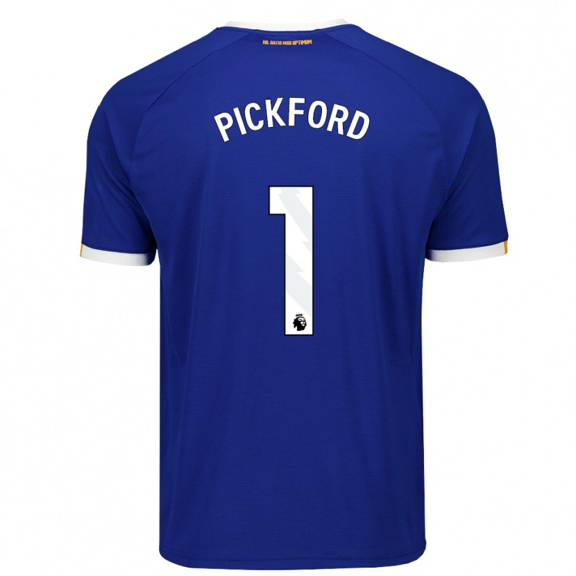 Danxen Mænd Jordan Pickford #1 Blå Hvid Gul Hjemmebane Spillertrøjer 2026/27 Trøje T-Shirt