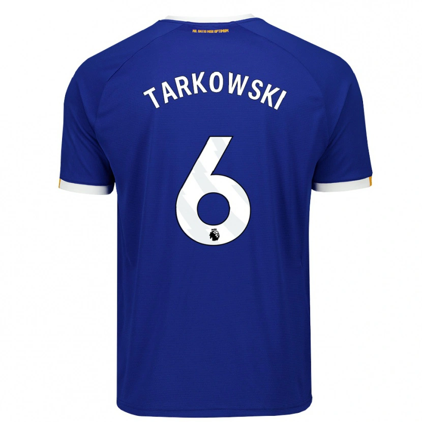 Danxen Mænd James Tarkowski #6 Blå Hvid Gul Hjemmebane Spillertrøjer 2026/27 Trøje T-Shirt