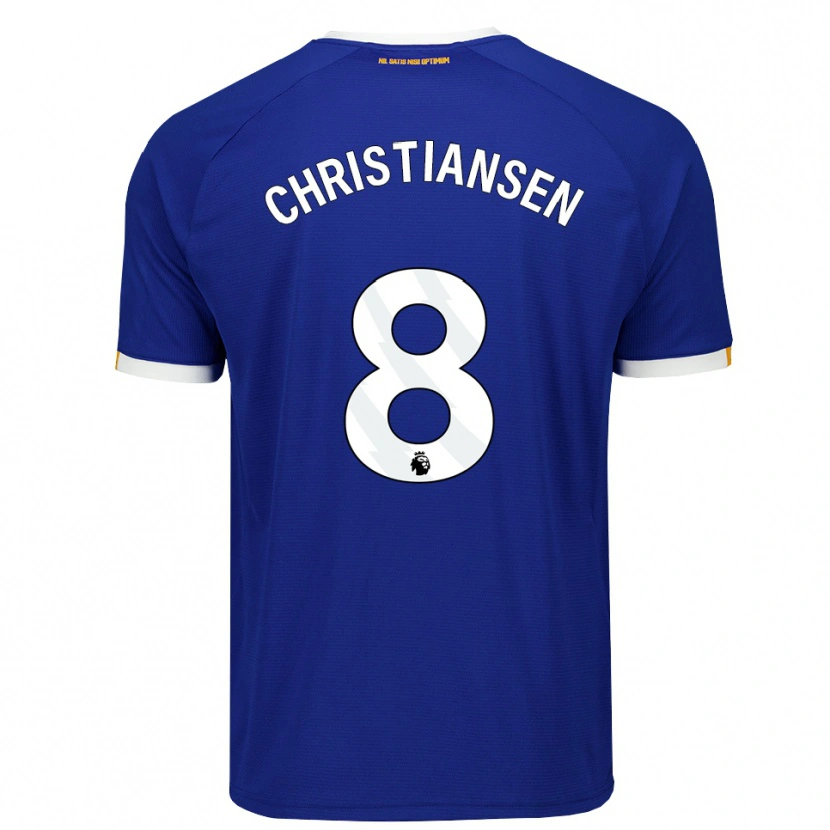 Danxen Mænd Izzy Christiansen #8 Blå Hvid Gul Hjemmebane Spillertrøjer 2026/27 Trøje T-Shirt