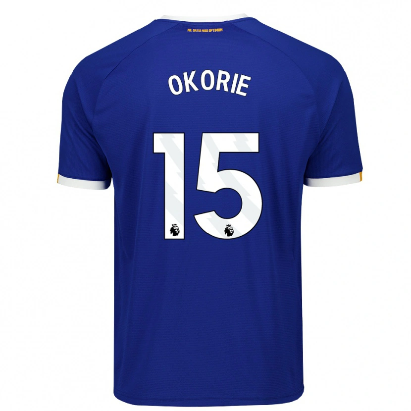 Danxen Mænd Levi Okorie #15 Blå Hvid Gul Hjemmebane Spillertrøjer 2026/27 Trøje T-Shirt