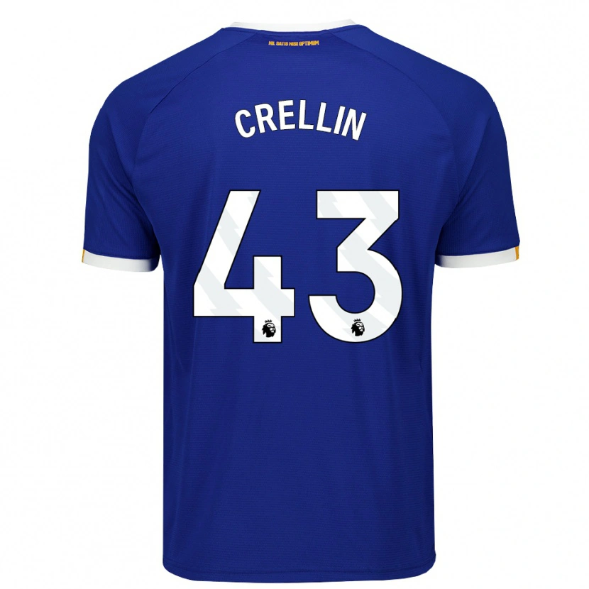 Danxen Mænd Billy Crellin #43 Blå Hvid Gul Hjemmebane Spillertrøjer 2026/27 Trøje T-Shirt