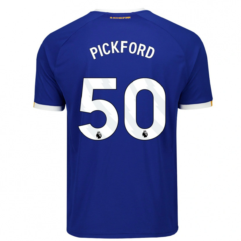 Danxen Mænd George Pickford #50 Blå Hvid Gul Hjemmebane Spillertrøjer 2026/27 Trøje T-Shirt