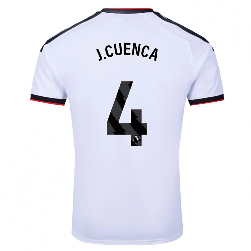 Danxen Mænd Jorge Cuenca #4 Hvid Sort Rød Hjemmebane Spillertrøjer 2026/27 Trøje T-Shirt