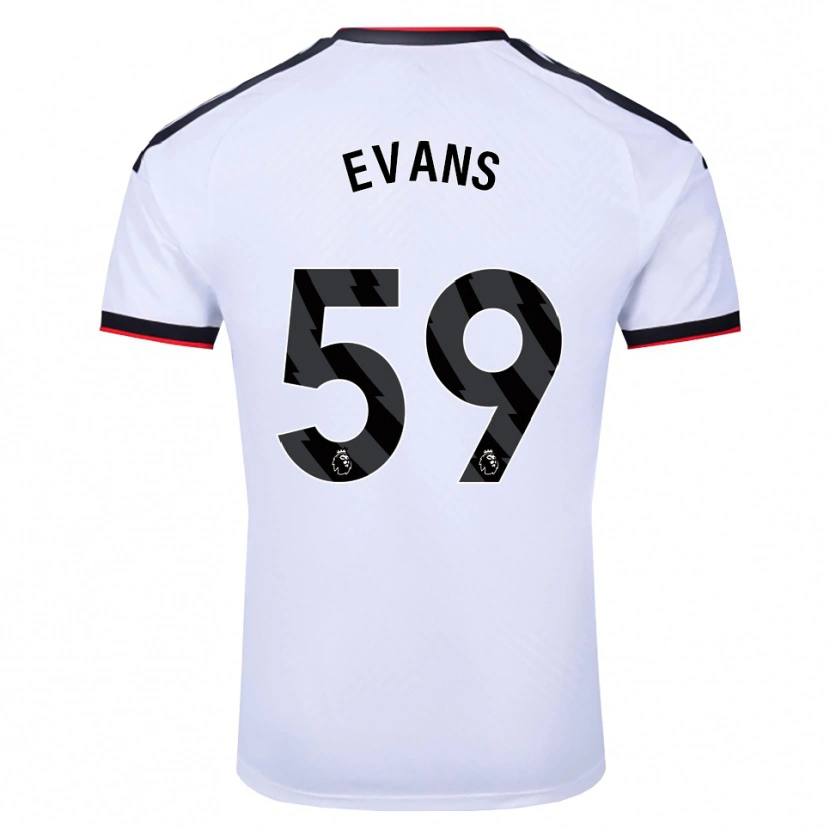 Danxen Mænd Aidan Evans #59 Hvid Sort Rød Hjemmebane Spillertrøjer 2026/27 Trøje T-Shirt