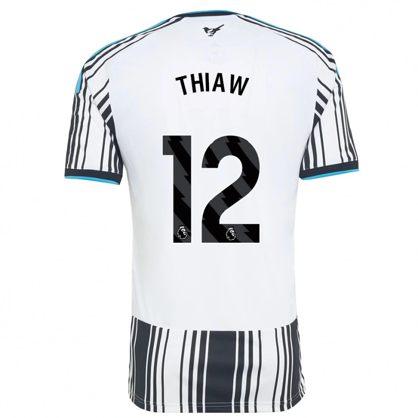 Danxen Mænd Malick Thiaw #12 Himmelblå Sort Hvid Hjemmebane Spillertrøjer 2026/27 Trøje T-Shirt