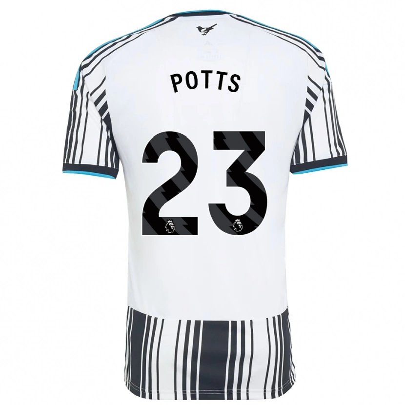 Danxen Mænd Charlotte Potts #23 Himmelblå Sort Hvid Hjemmebane Spillertrøjer 2026/27 Trøje T-Shirt