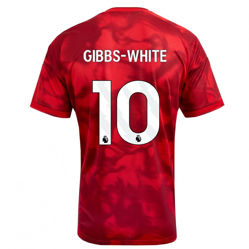 Danxen Mænd Morgan Gibbs-White #10 Karmin Hvid Hjemmebane Spillertrøjer 2026/27 Trøje T-Shirt