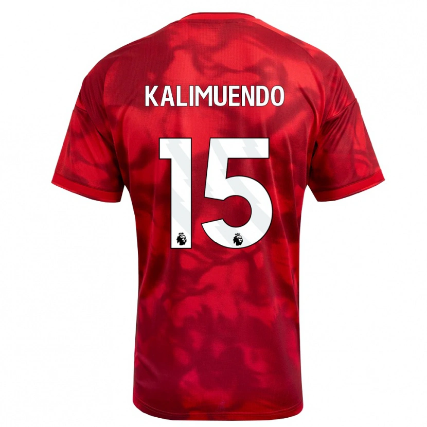 Danxen Mænd Arnaud Kalimuendo #15 Karmin Hvid Hjemmebane Spillertrøjer 2026/27 Trøje T-Shirt