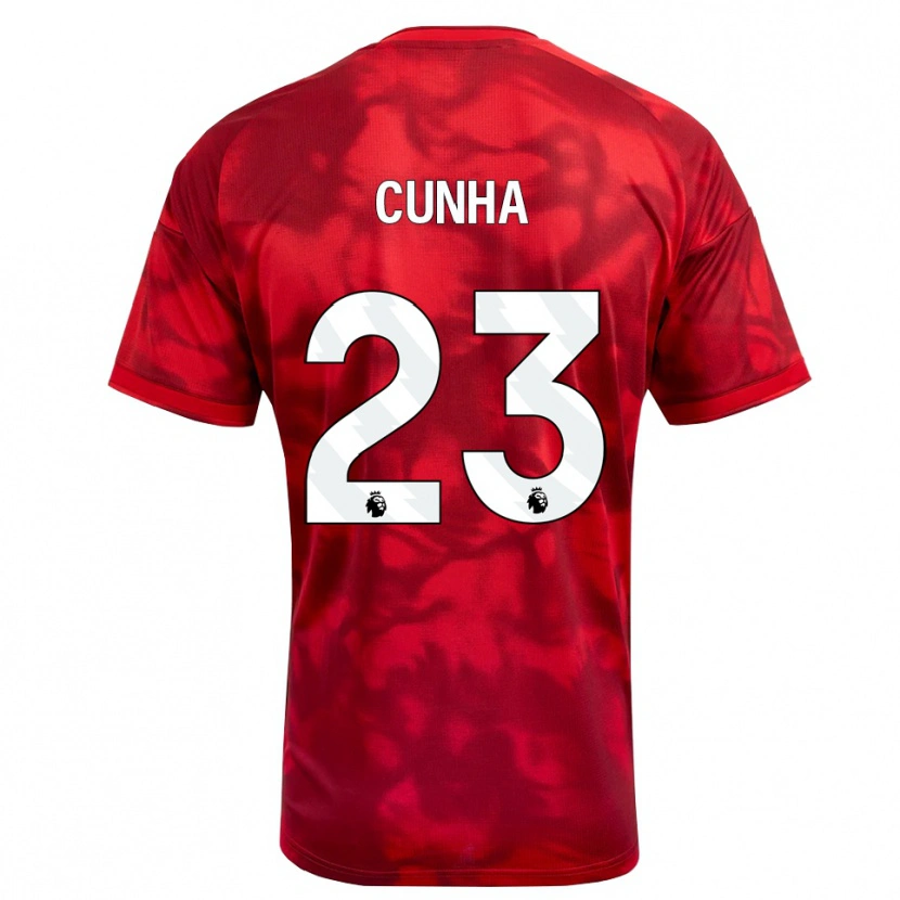 Danxen Mænd Jair Cunha #23 Karmin Hvid Hjemmebane Spillertrøjer 2026/27 Trøje T-Shirt