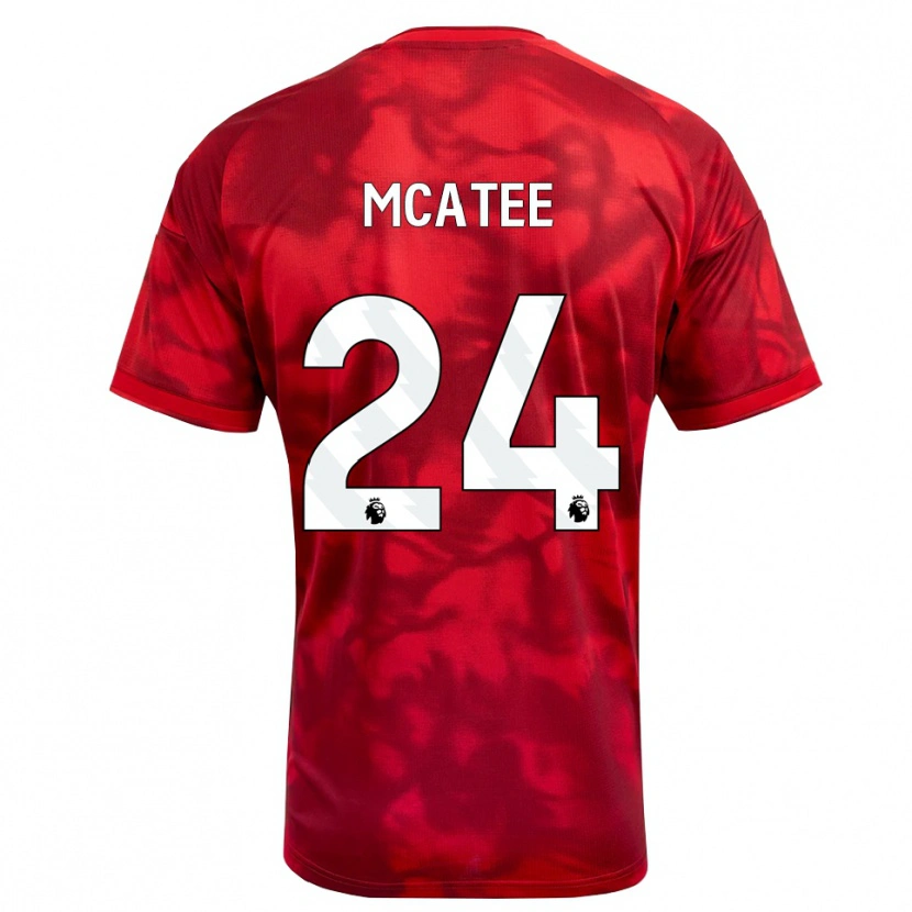 Danxen Mænd James Mcatee #24 Karmin Hvid Hjemmebane Spillertrøjer 2026/27 Trøje T-Shirt