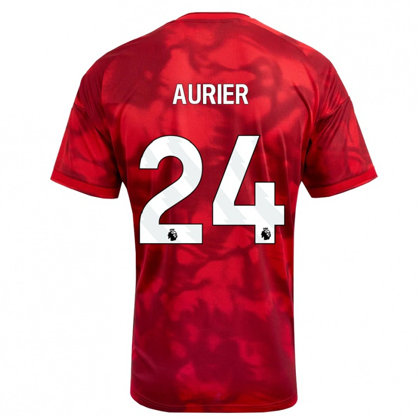 Danxen Mænd Serge Aurier #24 Karmin Hvid Hjemmebane Spillertrøjer 2026/27 Trøje T-Shirt